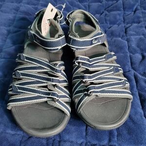 Navy and Gray Strappy Sandals Viakix